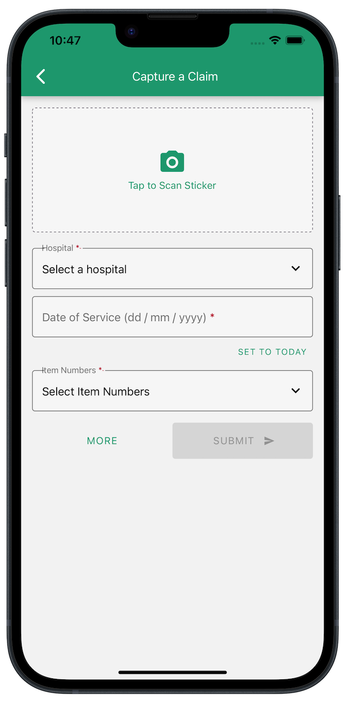FreshClaim app capturing an ECLIPSE claim